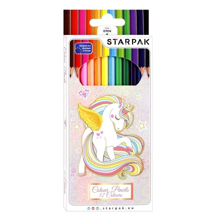 Starpak, kredki ołówkowe, Unicorn, 12 kolorów