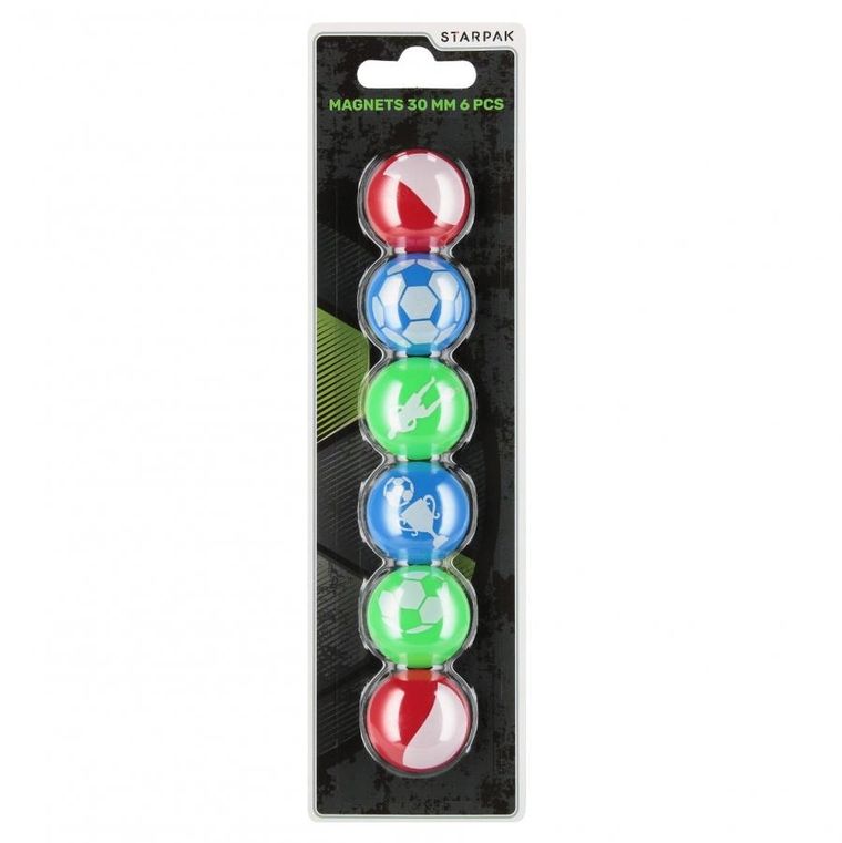 Starpak, magnes, football, 30 mm, 6 szt.