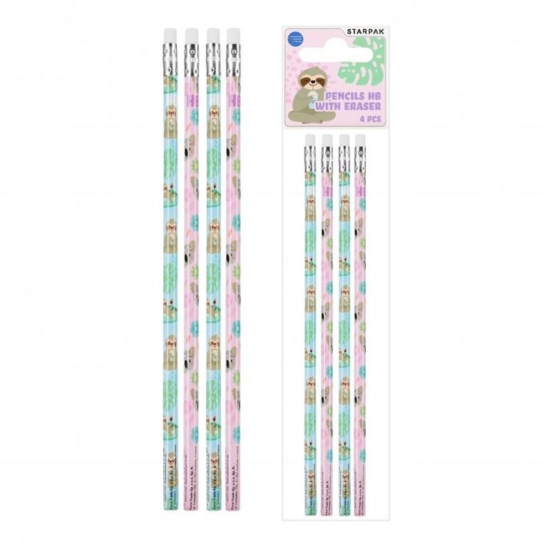 Starpak, ołówek HB z gumką, Koala, 4 szt.