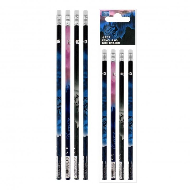 Starpak, ołówek z gumką, For/bike, 4 szt.