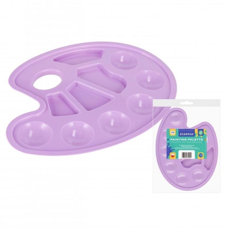 Starpak, paleta do farb, owalna, pastelowa fioletowa