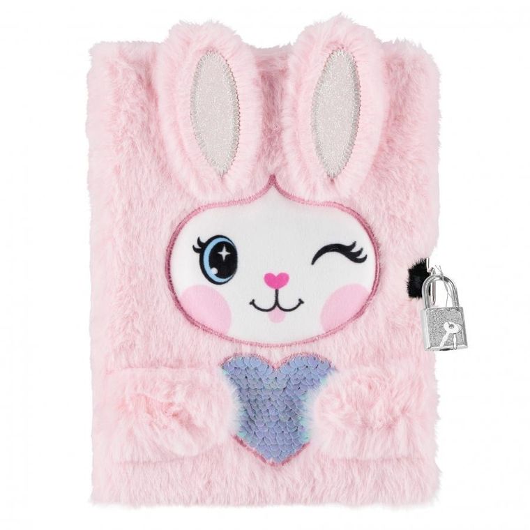 Starpak, pamiętnik na kłódę A5, pluszowy, królik