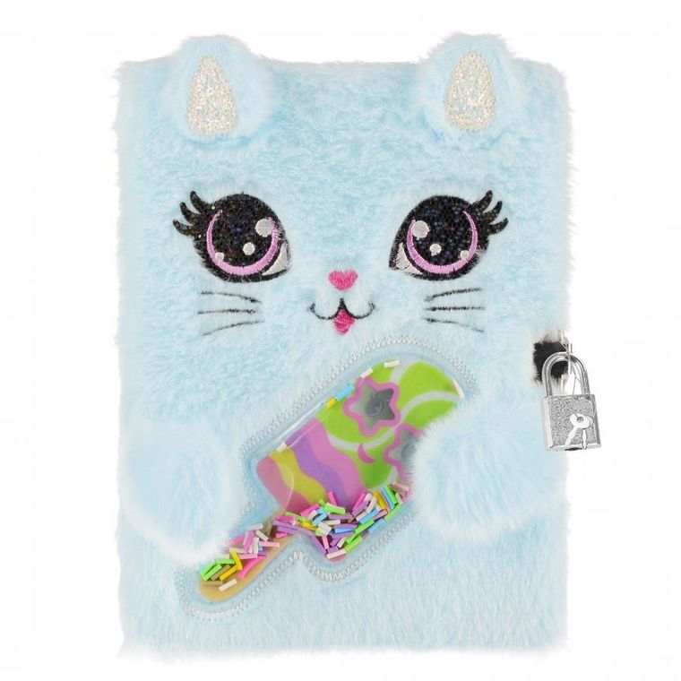 Starpak, pamiętnik na kłódkę A5, pluszowy, kotek