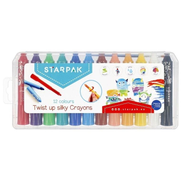 Starpak, pastele olejne wykręcane, 12 kolorów