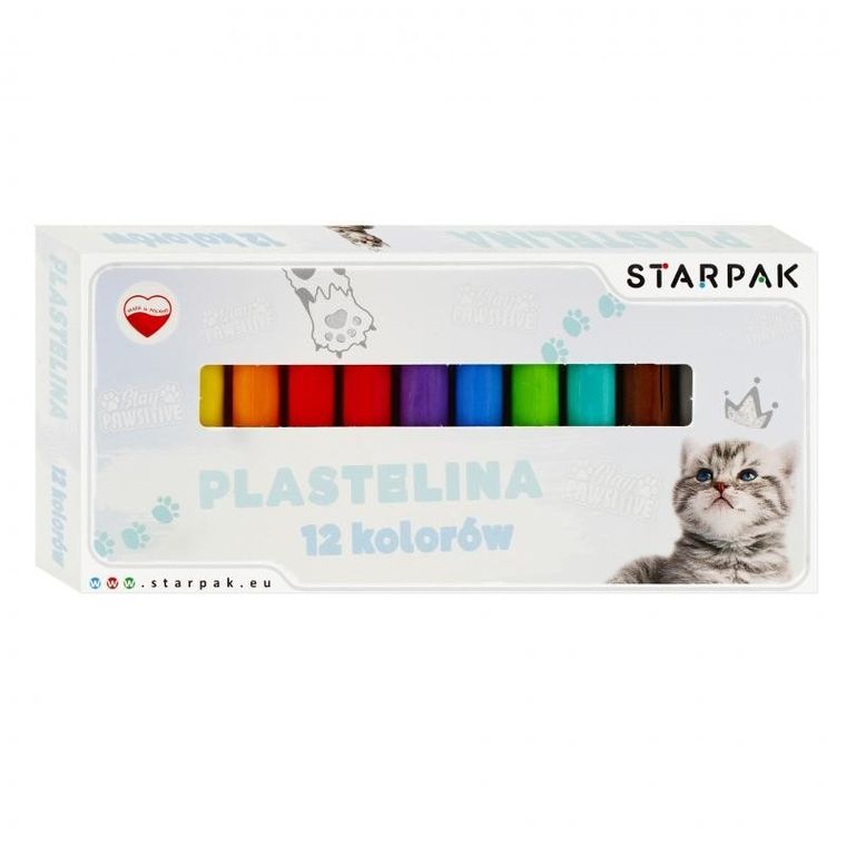 Starpak, plastelina, 12 kolorów, Cuties Kotki