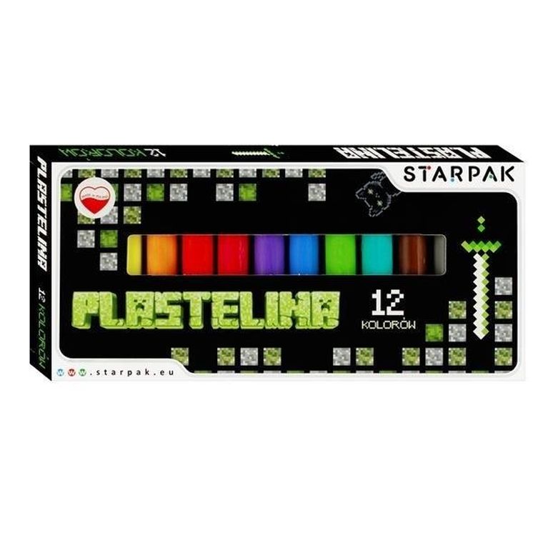 Starpak, plastelina, 12 kolorów, Pixel Game