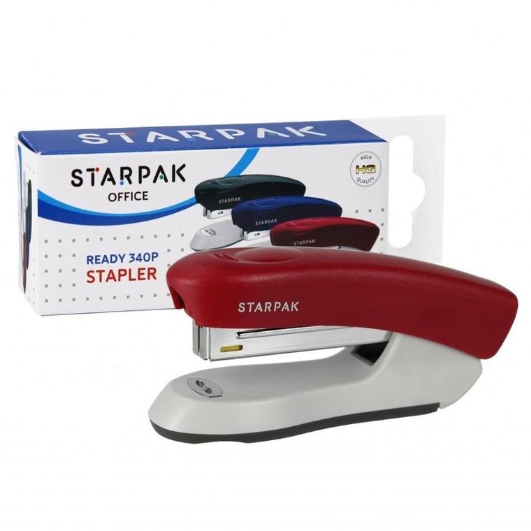 Starpak, Ready, zszywacz, bordowy, 12 kartek