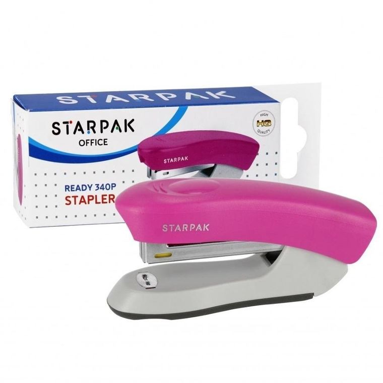 Starpak, Ready, zszywacz, różowy, 12 kartek