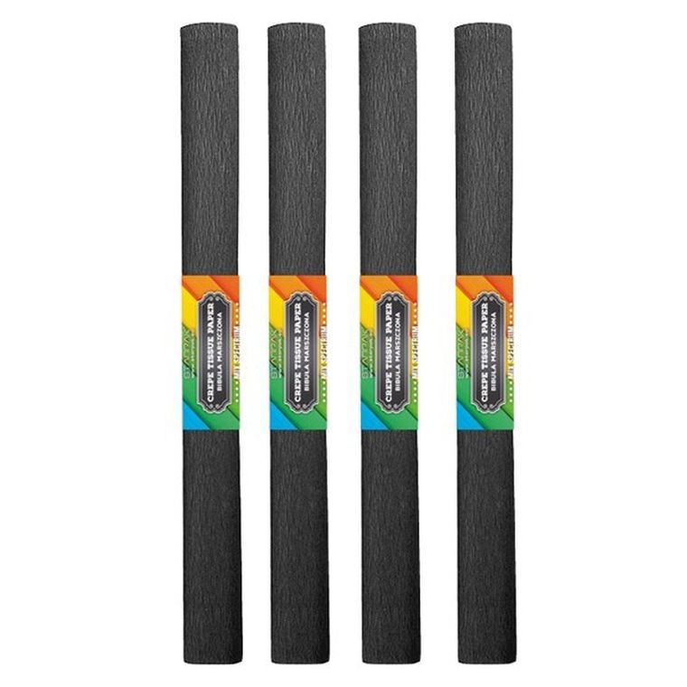 Starpak School, bibuła marszczona, 50-200 cm, czarna