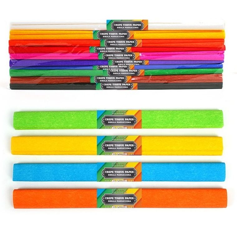 Starpak School, bibuła marszczona, 50-200 cm, mix kolorów, 10 szt.