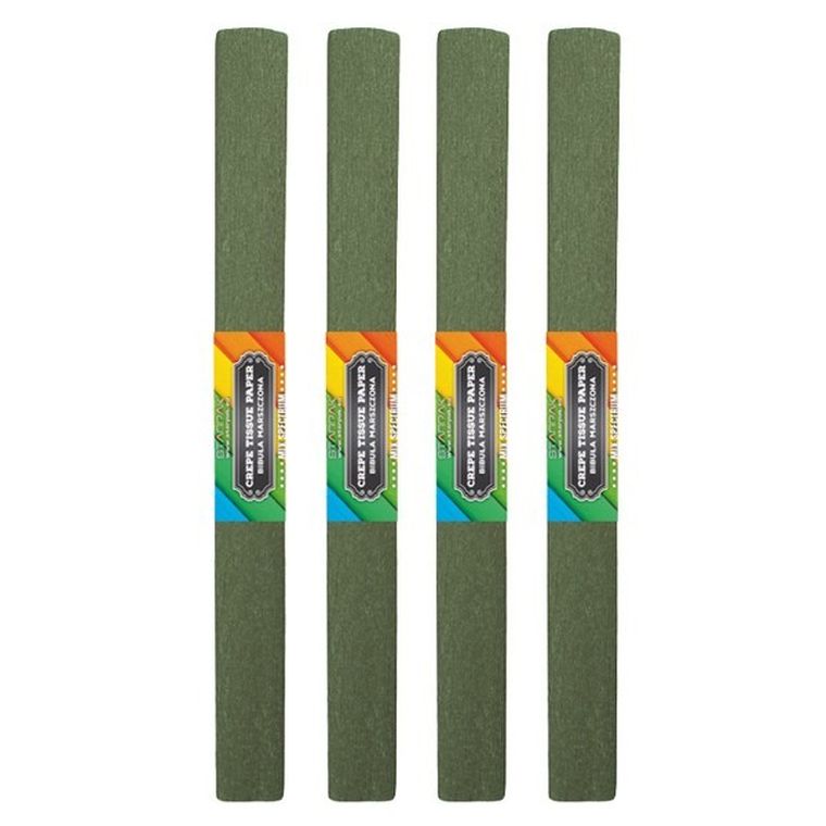 Starpak School, bibuła marszczona, 50-200 cm, oliwkowa