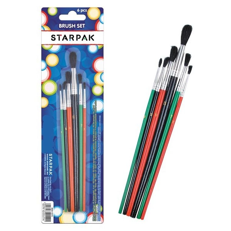 Starpak School, pędzle szkolne, zestaw, 6 szt.