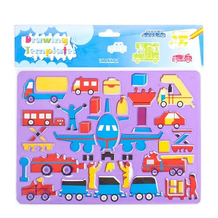 Starpak School, szablon plastikowy, 185-265 mm, autka