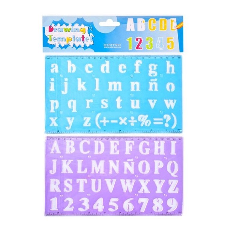 Starpak School, szablon rysunkowy, cyferki & literki