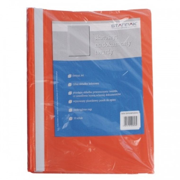 Starpak, skoroszyt A4 na dokumenty, pomarańczowy, 1 szt.