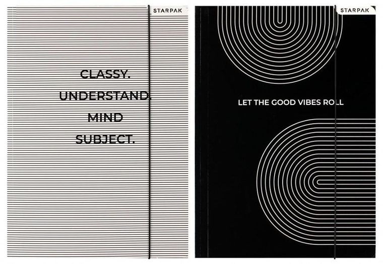 Starpak, teczka z gumką A4, Black&White, 1 szt.