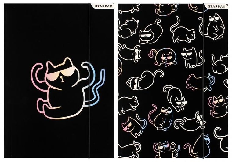 Starpak, teczka z gumką, A4, Kitty black, 1 szt.