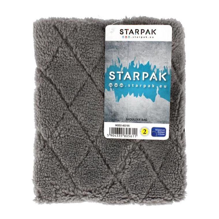 Starpak, torebka pluszowa, szara