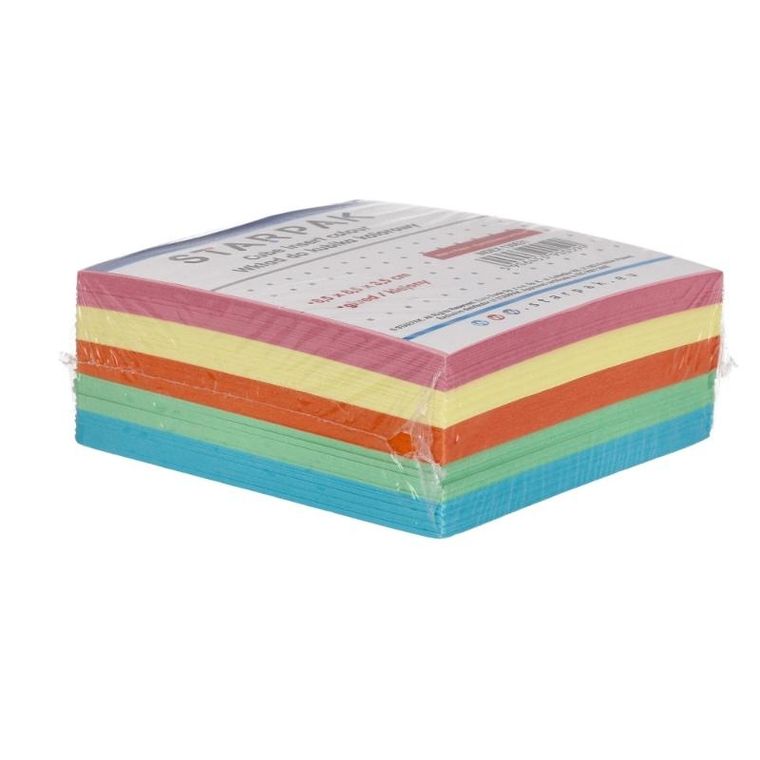 Starpak, wkład do kubika klejony, kolorowy, 85-85mm