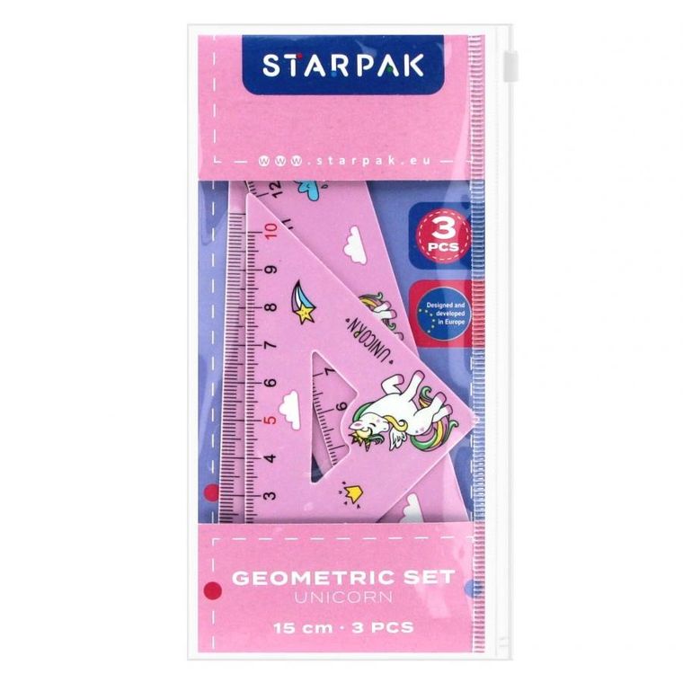 Starpak, zestaw geometryczny, Unicorn, 15 cm, 3 elementy
