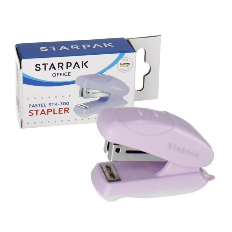 Starpak, zszywacz mini, 24/6 26/6, 20 kartek, pastelowy fiolet