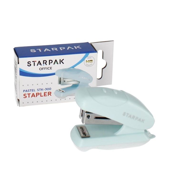 Starpak, zszywacz mini, 24/6 26/6, 20 kartek, pastelowy niebieski