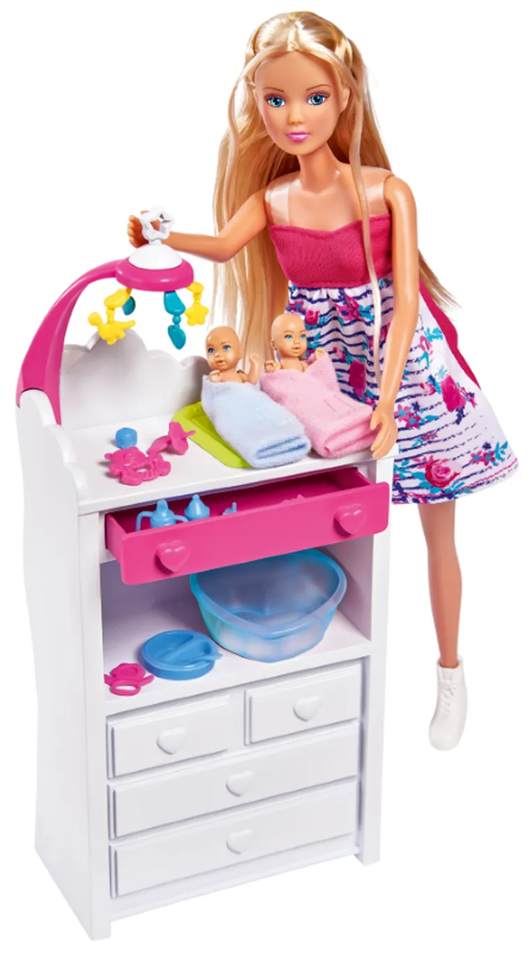 Steffi Love, lalka w bliźniaczej ciąży, 2 bobasy, zestaw z akcesoriami