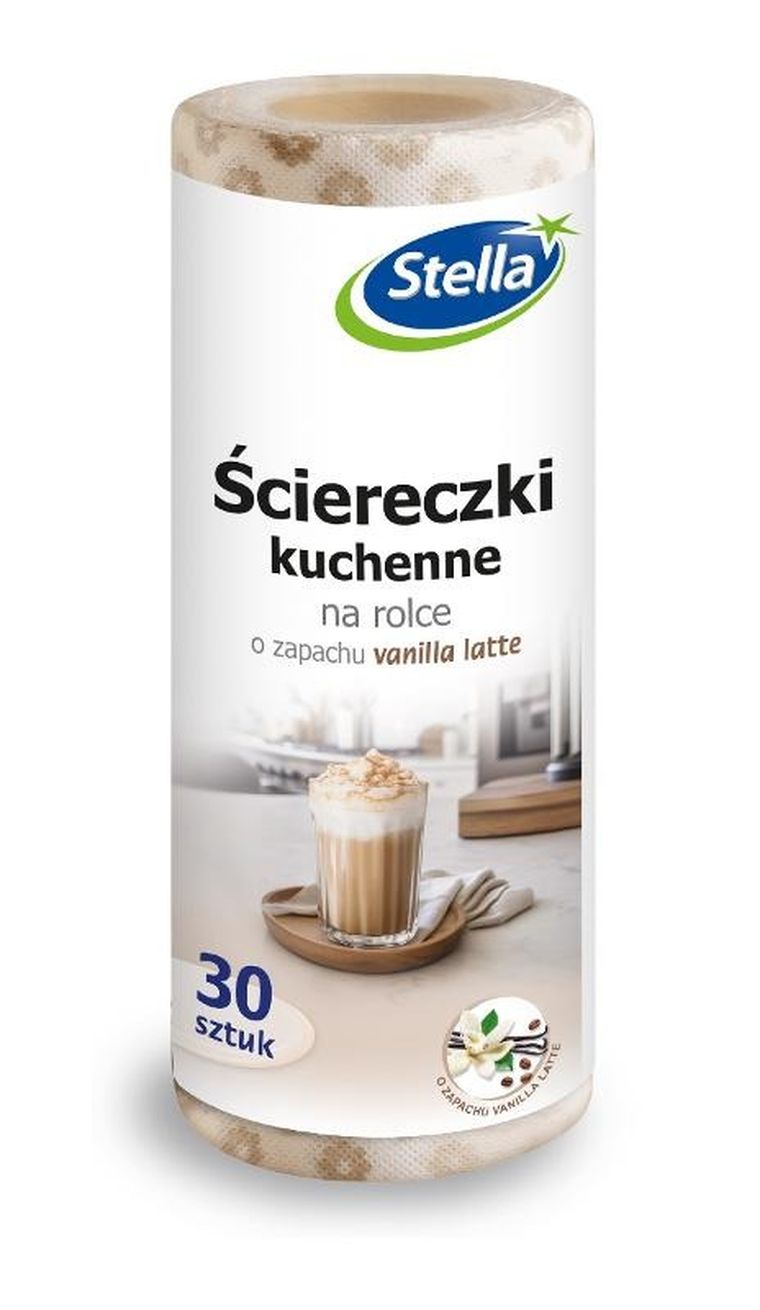 Stella, ściereczki kuchenne na rolce, vanilla latte, 30 szt.