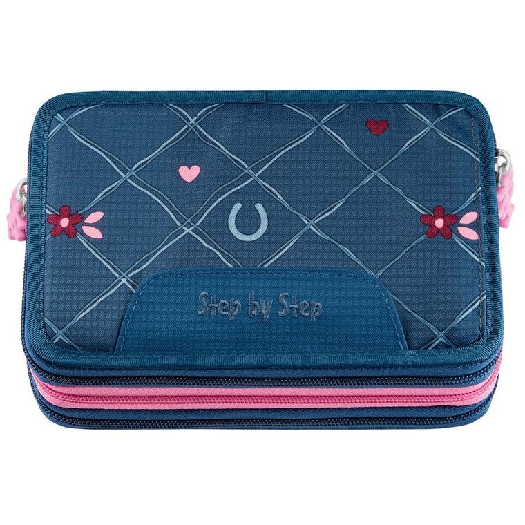 Step by Step, piórnik potrójny, z wyposażeniem, Horse Lima