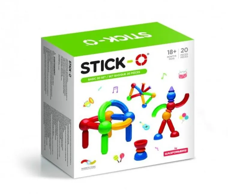 Stick-O, Basic, klocki magnetyczne, 20 elementów