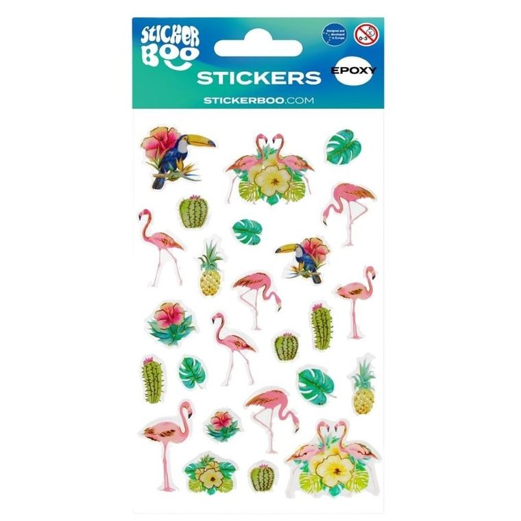 Sticker Boo, naklejki, flamingi