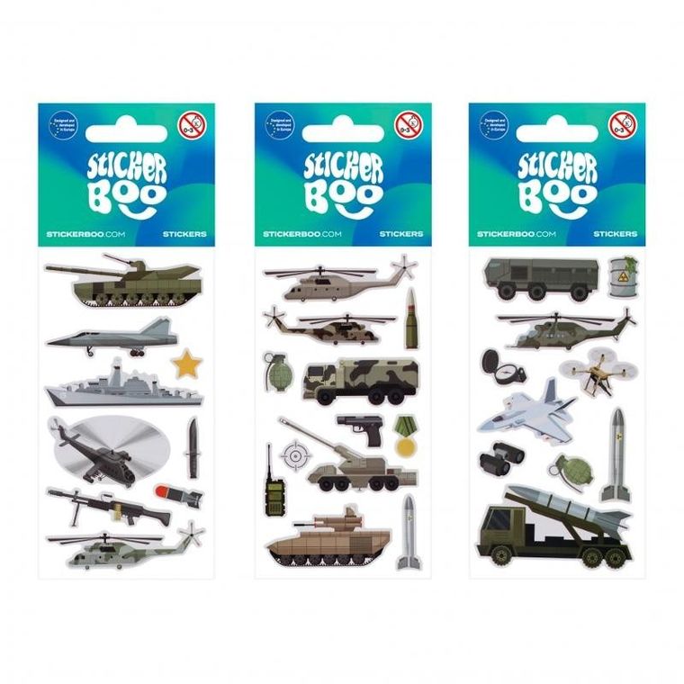 Sticker Boo, naklejki, militari, 6-18 cm