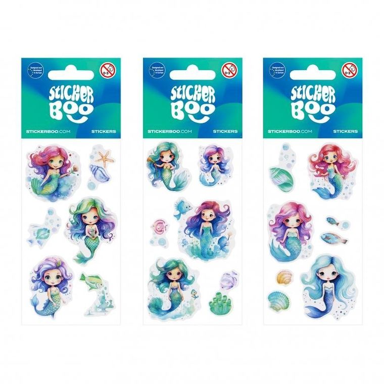 Sticker Boo, naklejki, syrenka, 6-13 cm