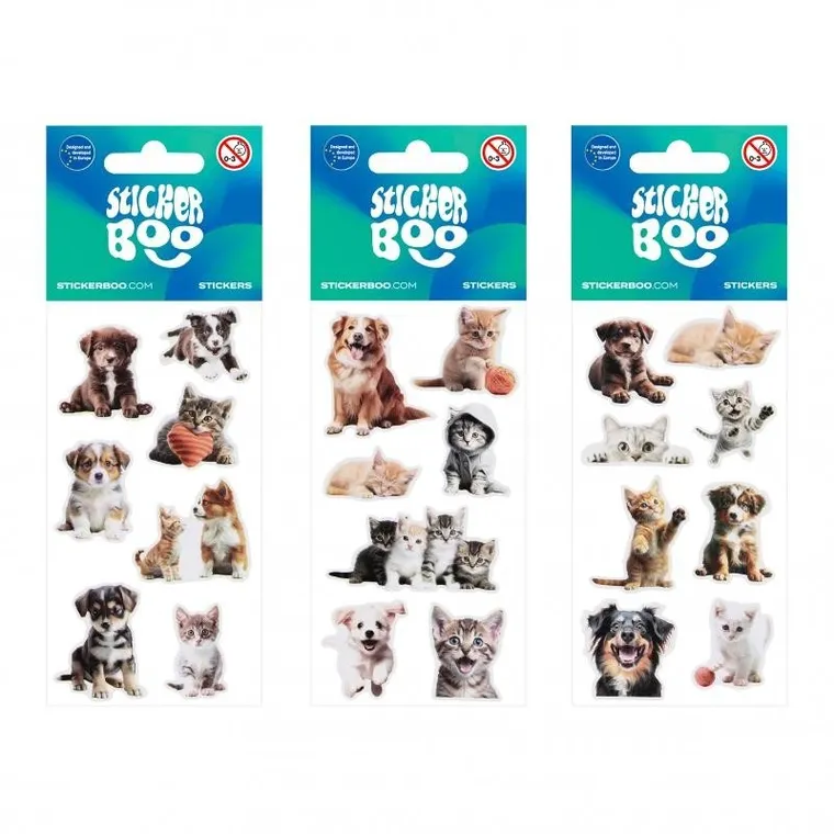 Sticker Boo, naklejki, zwierzęta domowe, 6-13 cm