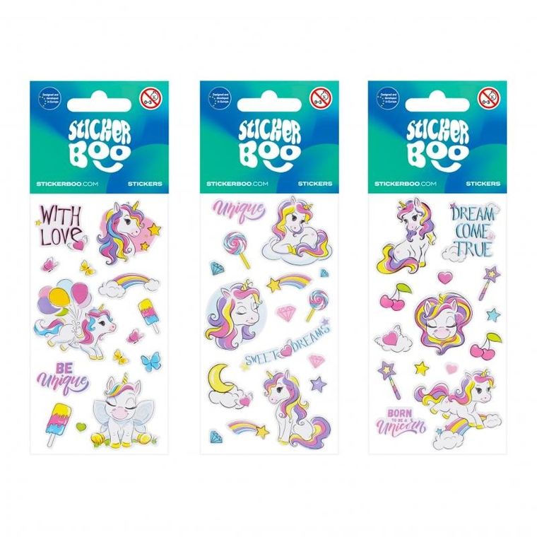 StickerBoo, Jednorożce, naklejki, 1 zestaw