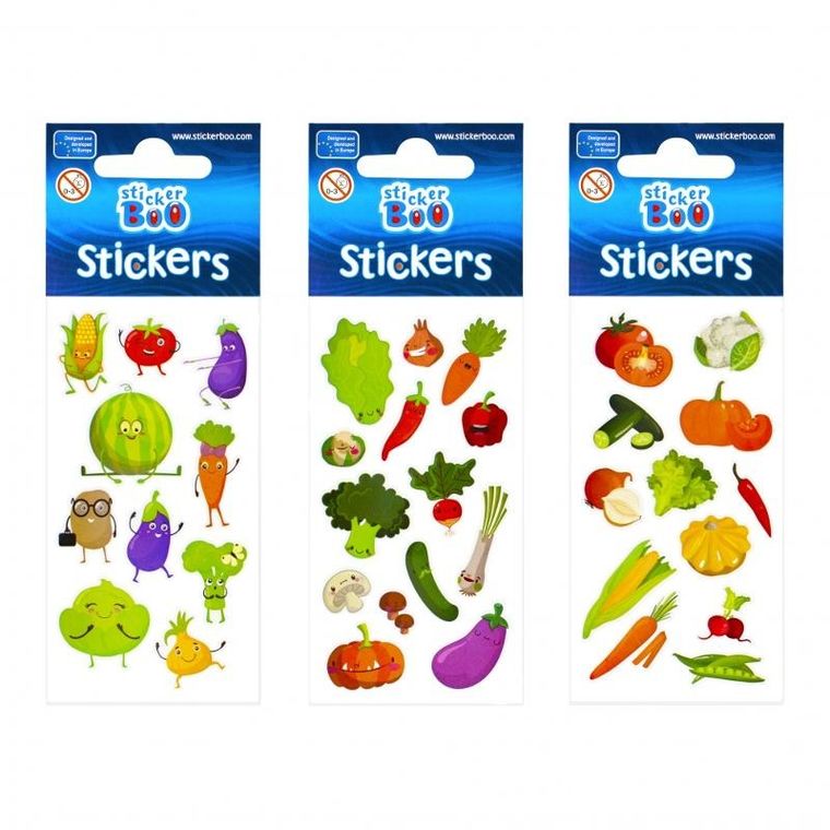 StickerBoo, naklejki, warzywa, owoce