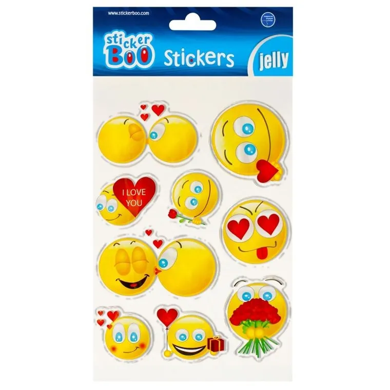 StickerBoo, naklejki żelowe, emotikony