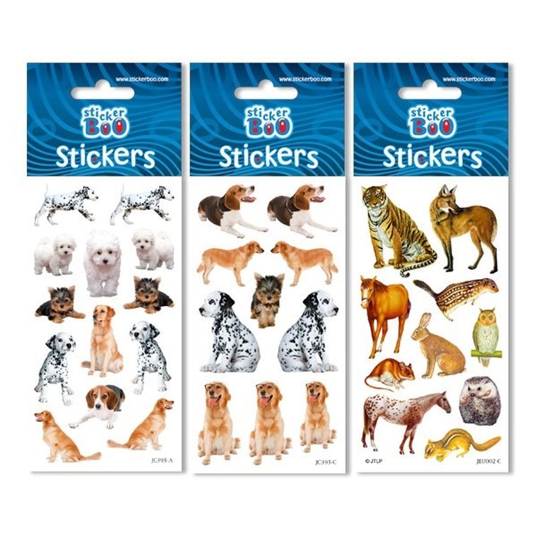StickerBoo, zestaw naklejek, Silver, 66-180 mm, szczeniaczki