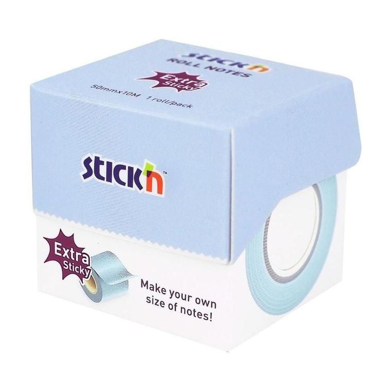 Stick’n, notes samoprzylepny na rolce, niebieski pastel, 50mmx10m