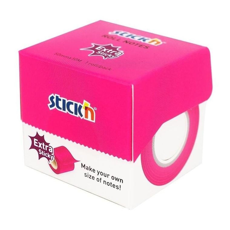 Stick’n, notes samoprzylepny na rolce, różowy neon, 50mmx10m