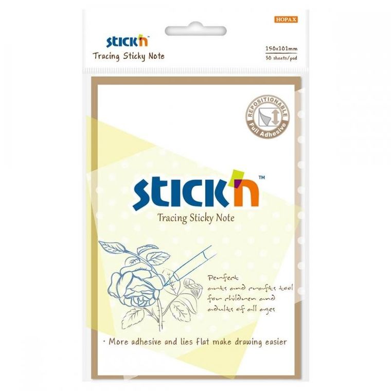 Stick’n, notes samoprzylepny, odrysowywanie, 30 kartek, 101-150 mm