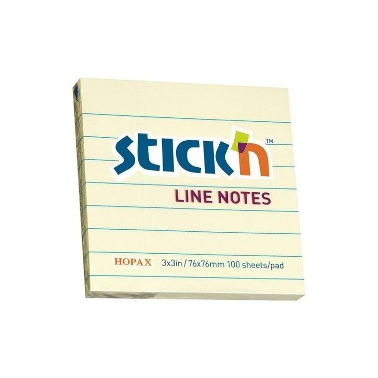 Stick’n, notes samoprzylepny, żółty pastel, 100 kartek, 76-76 mm