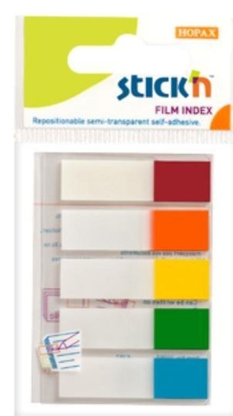 Stick’n, zakładki indeksujące, samoprzylepne, neon, 5 kolorów