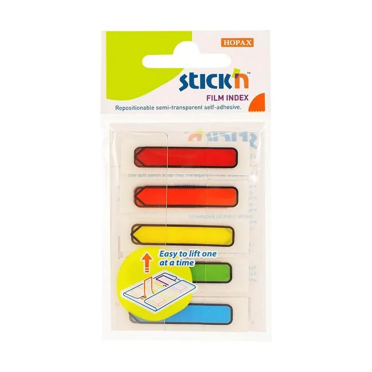 Stick’n, zakładki indeksujące, strzałki, 5 kolorów
