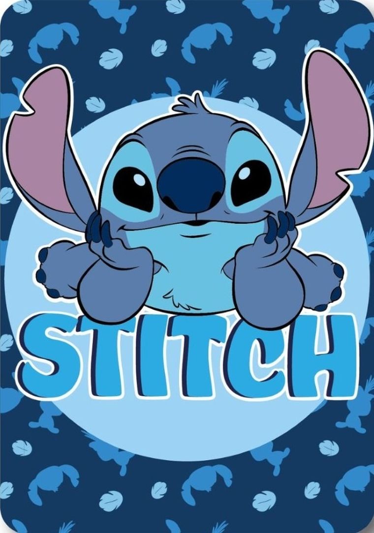 Stitch, koc polarowy, granatowy, 100-140 cm