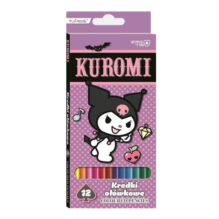 St.Majewski, Kuromi, kredki ołówkowe trójkątne, 12 kolorów