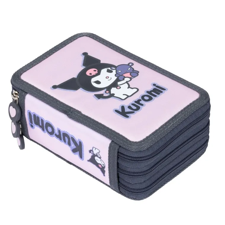 St.Majewski, Kuromi, piórnik rozkładany, potrójny, z wyposażeniem, Pink