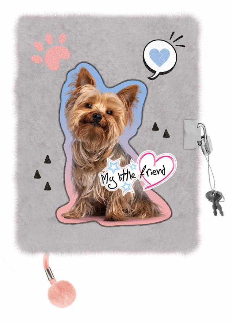 St.Majewski, My Little Friend, pamiętnik 3D z kłódką, A5, włochacz, 96 kartek, Grey York