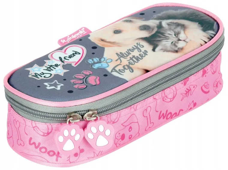 St.Majewski, My Little Friend, piórnik owalny, Pies i kot