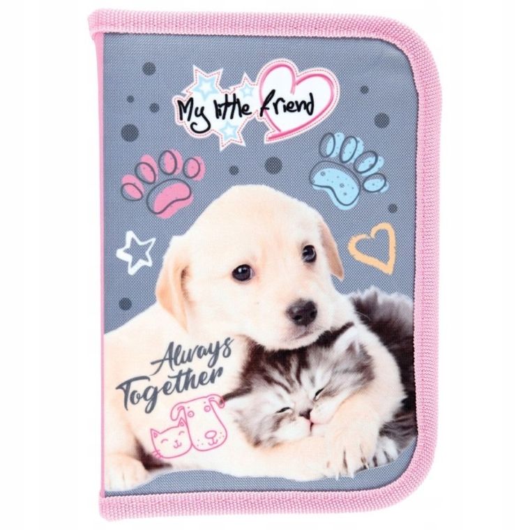 St.Majewski, My Little Friend, piórnik rozkładany, pojedynczy, Pies i kot